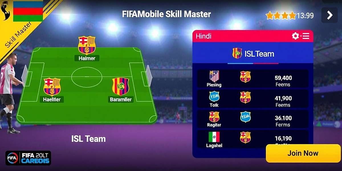 FIFA Mobile Skill Master - ISL Teams in Hindi FIFA Mobile Skill Master showing ISL team interface in Hindi